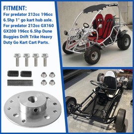 CPVNQMDG Steel Sprocket Hub for Go Kart 5/8" Bore & 3/16" Keyway for Mini Bike 212cc 196cc 6.5hp Dune Buggies Drift Trike Heavy Duty Go Kart Cart with Hardware Kit