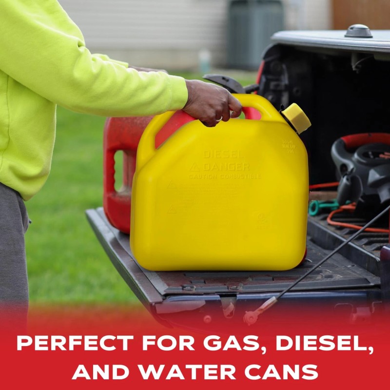 EZ-POUR Solid Base Replacement Gas Can Cap - Yellow Coarse