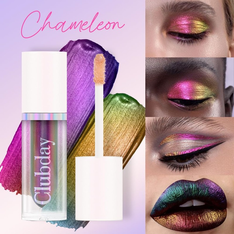 Metallic Liquid Chameleon Eyeshadow, Glitter Liquid Eyeshadow Multicolour Shifting, Multidimensional
