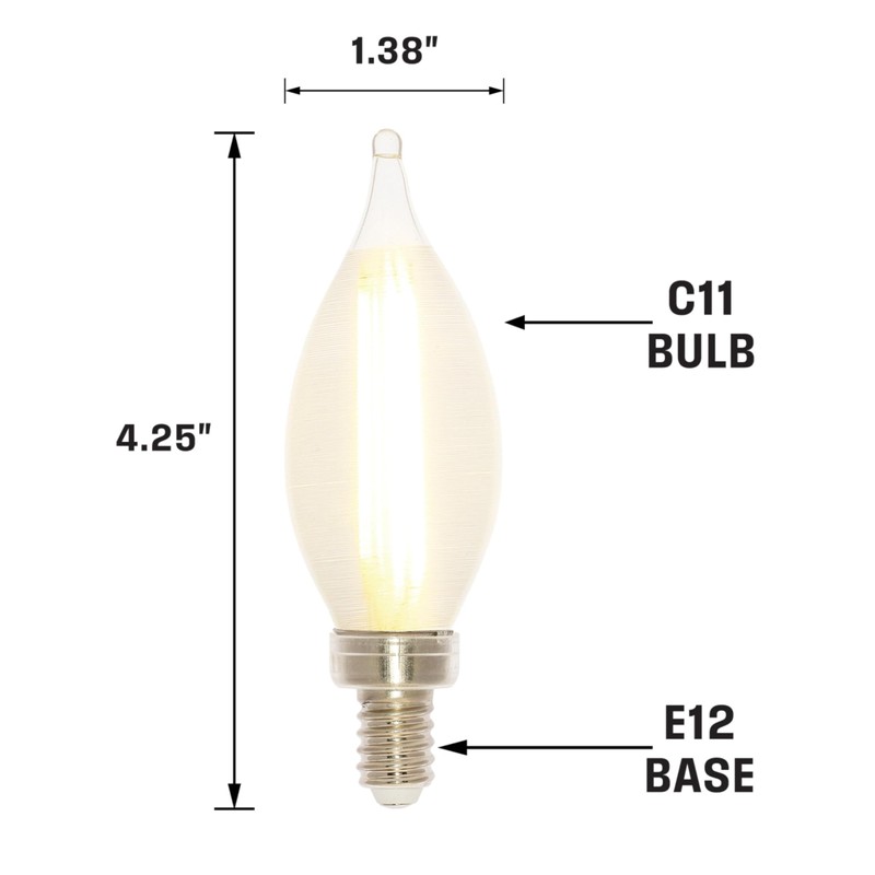 Westinghouse 5275020 4.5 Watt (60 Watt Equivalent) Glowescent C11 Dimmable
