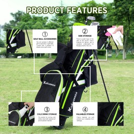 XDriveMax Golf Stand Bag, Lightweight Golf Bag with Stand for Men & Women Premium Golf Club Bags with Rain Cover,Cooler and Golf Accessory Kit,