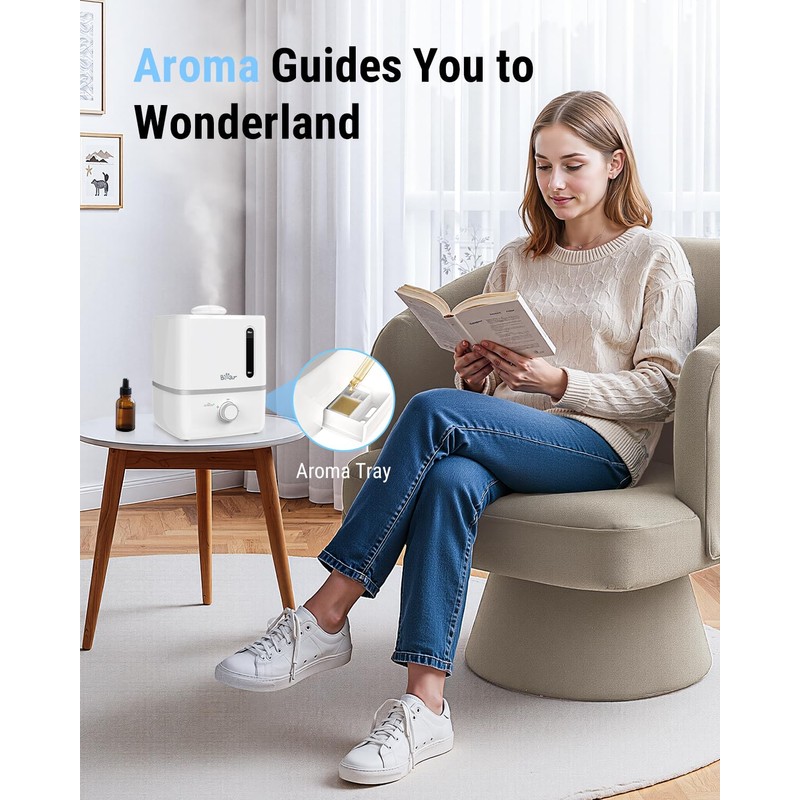 Bear Humidifiers for Bedroom, 2.5L Cool Mist Humidifiers and Oil