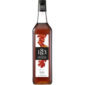 1883 Maple Syrup - Flavored Syrup for Coffee, Cocktails, and Iced Beverages - Made in France | Premium Glass Bottle 1 Liter