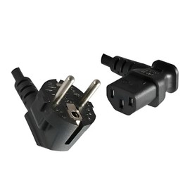 DINIC Power Cable CEE 7/7 to C13 90 Degree Angled 3 Pin