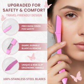 12 pcs tufang Eyebrow & Facial Razor For Women, Facial Eyebrow Razor, Women disposable shaving razors, face razors for women, peach fuzz remover,dermaplaning razor