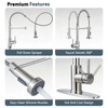 Friho Brushed Nickel Kitchen Faucets with Pull Down Sprayer, Stainless