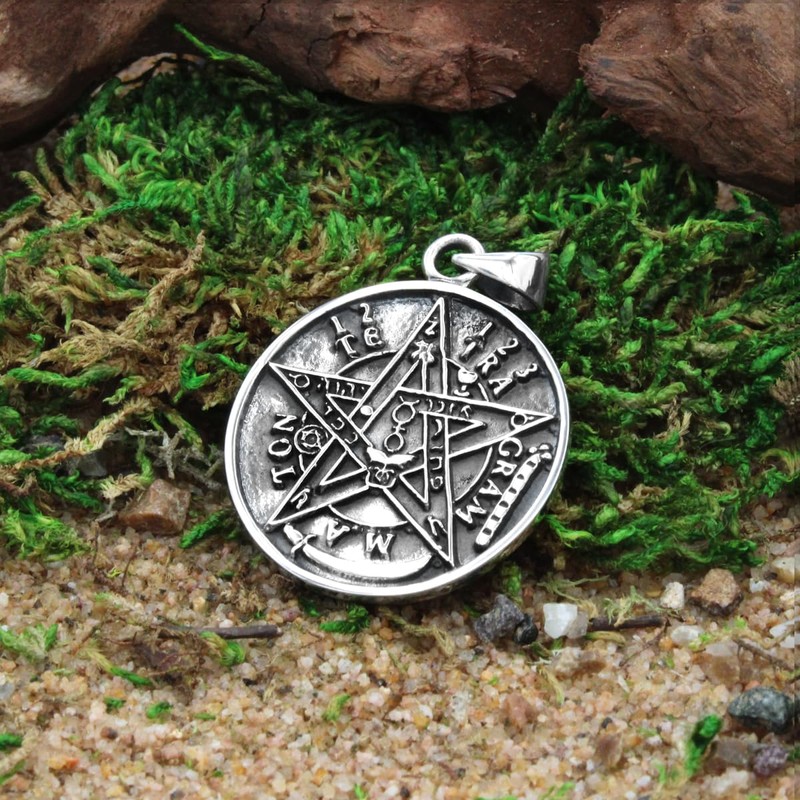 Moonlight Mysteries Tetragrammaton De Plata 925 Sterling Silver Pentacle Amulet