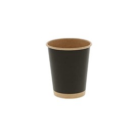 HEIKO Paper Cups (Ice and Hot), 8 oz, Diameter 3.1 inches (80 mm), Unbleached Red, 50 Count (Black)