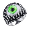 PAURO Men's Stainless Steel Dragon Claw Opal Eyeball Rings, Gothic