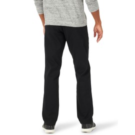 Lee Men's Extreme Motion Flat Front Relaxed Taper Pant, Black, 42W x 30L