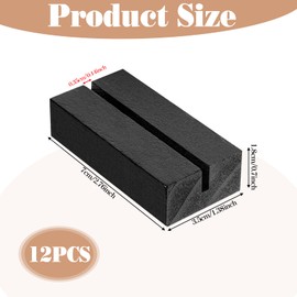 Alrhso 12Pcs Black Wooden Table Number Stands Wood Name Place Cards Stand Place Card Holders for Wedding Birthday Party Events Exhibition Business Meeting Office Restaurant