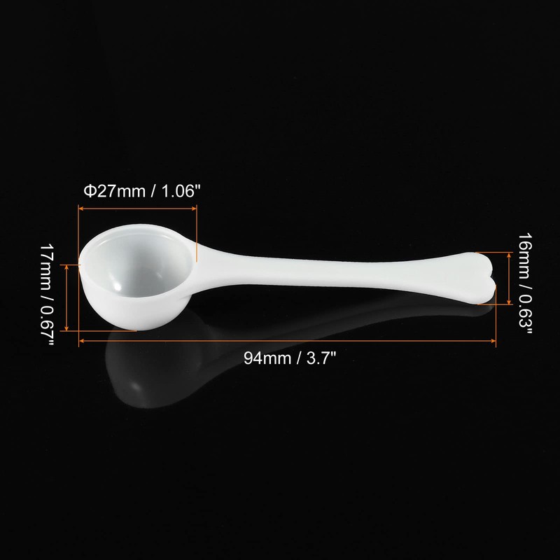 MECCANIXITY Micro Spoons 3 Gram Measuring Scoop Plastic Round Bottom