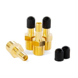 ChillWaves Brass Tank Valve, Standard Valve Core 1/4" NPT Anti-Corrosion Schrader Valve with Sealing Caps for Air Compressor Tanks(4-PACK)
