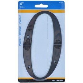 Hillman 847374 Black House Number 0, 6-Inch Nail Plastic