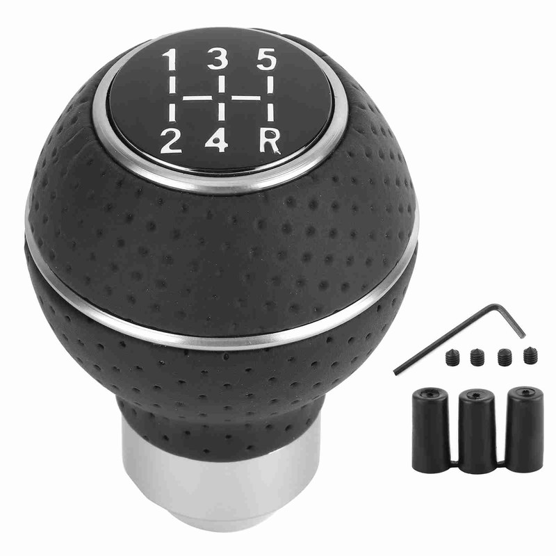5 Speed Gear Shift Knob Stick Aluminium Alloy and Leather