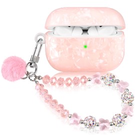 Cute Case for Airpods Pro 2 Pink Crystal Butterfly Cover Compatible with Air Pro Pods 2nd Generation (2022) Shell for Girl