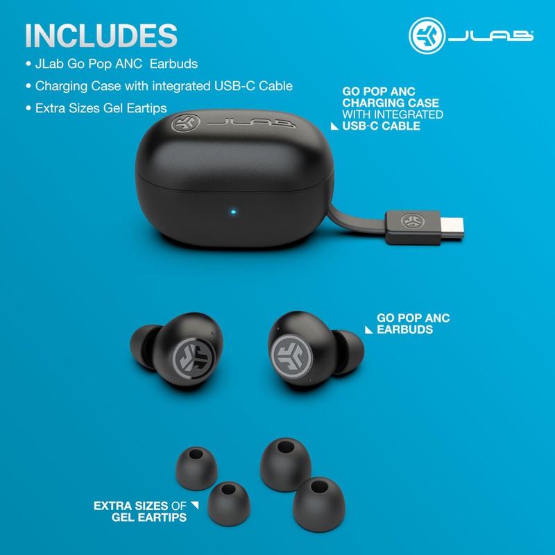 JLab Go Pop ANC True Wireless Earbuds & Charging Case,