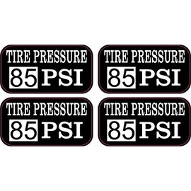 StickerTalk Tire Pressure 85 PSI Vinyl Stickers, 1 Sheet of 2 Stickers, 2 inches by 1 inch Each