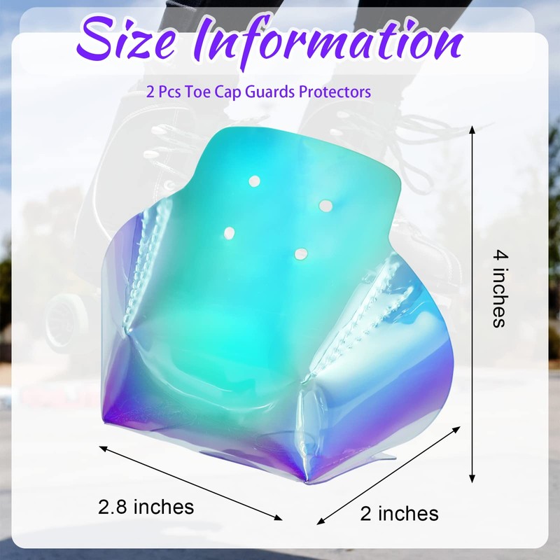 2 Pieces Roller Skate Toe Guards Artificial Leather Toe Guards