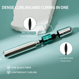 2 in 1 Vibely Mascara 5x Longer Waterproof Lash Cosmetics Natural Lengthening and Thickening Effect No Clumping Superstrong Magic 4d Silk Fiber Mascara Makeup (2 Pack)