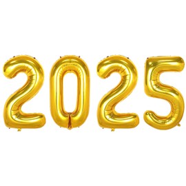 2025 Balloons, New Years Balloons, 16 Inch Gold 2025 Number Balloons for New Years Decorations 2025, New Years Eve Party Supplies 2025, Christmas, Birthday, Graduations