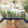 Arquiel Tropical Palm Leaf Tablecloth Waterproof, Summer Floral Bordered Rectangle