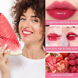 4 piezas de tinte de labios, brillo de labios de larga duración FAFAMOON, brillo de labios hidratante, juego de tinte de labios no pegajoso, tinte par