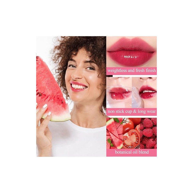 4 piezas de tinte de labios, brillo de labios de