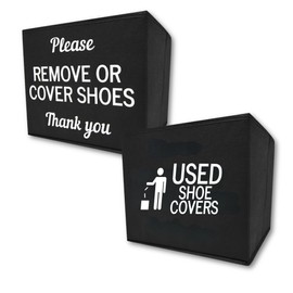 RE GOODS Shoe Covers Box - Real Estate Agent Supplies, Disposable Shoe Bootie Holder For Realtor Listings and Open Houses, Please Cover or Remove Shoes Bin, Shoe Bootie Basket (2)