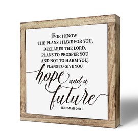 Scripture Sign, For I Know the Plans I Have for You Sign, Jeremiah 29:11 Sign, Wooden Plaques Box Signs, Inspirational Christian Sign, Bible Verse Decor, Religious Artwork for Home Decor, Office Decor