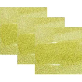 10"x12"(1 Foot)3-Sheets,Siser Glitter Iron-on Heat Transfer Vinyl HTV for T-Shirts(Gold Confetti)
