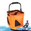 Fishing Bucket - Wider Handle Foldable Fishing Bait Bucket,Multi-Functional Fish