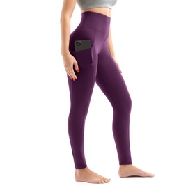 Walifrey Leggings with Pockets for Women, High Waisted Buttery Soft Womens Leggings for Gym Yoga Workout (Purple XXL)