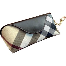 kytasryl Portable Leather Sunglasses Bag,Travel Sunglass Holder Eyeglass Case PU Sunglasses Pouch (Classic White plaid)