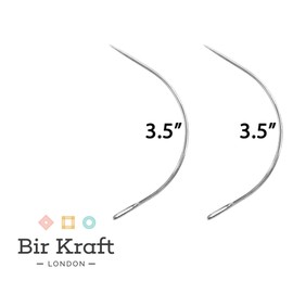 Bir Kraft 2 x Curved Needles curved sewing needle repair kit | Upholstery Sewing | Assorted Curved Sewing Needle | 2", 3", 3.5" or 4" (2 x 3.5")
