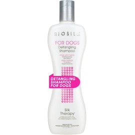BioSilk for Dogs Silk Therapy Detangling Dog Shampoo | Sulfate Free and Paraben Free Shampoo for Dogs | Matted Hair Dog Detangler Shampoo for All Adult Dogs,Beige