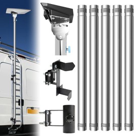 Starlink Mini Pole Mount, Lymorexan 8 Ft Starlink Mimi Mounting Kit with RV Ladder Mount, Removable Stainless Steel Pole, Fits 1-1.5 inch Ladder Accessories Suitable for RV, Van, Truck