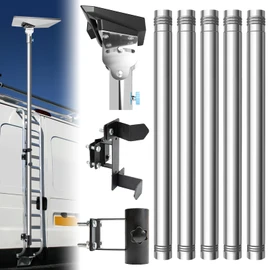 Starlink Mini Pole Mount, Lymorexan 8 Ft Starlink Mimi Mounting Kit with RV Ladder Mount, Removable Stainless Steel Pole, Fits 1-1.5 inch Ladder Accessories Suitable for RV, Van, Truck