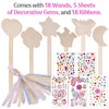 ArtCreativity Fairy Wand Kit, includes 18 Wooden Wands, 18 Ribbons,