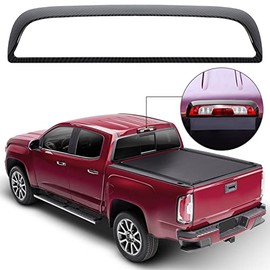 SQQP Carbon Fiber Tail Light Lamp Cover , High Mount 3rd Third Brake Light Cover Trim for 2014-2018 GMC Sierra & Chevy Silverado