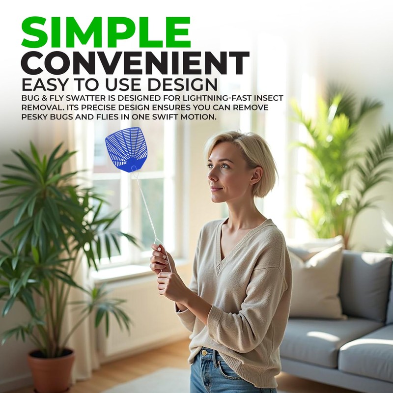 Supreme Bug & Fly Swatter 6-Pack – Braided Metal Handle