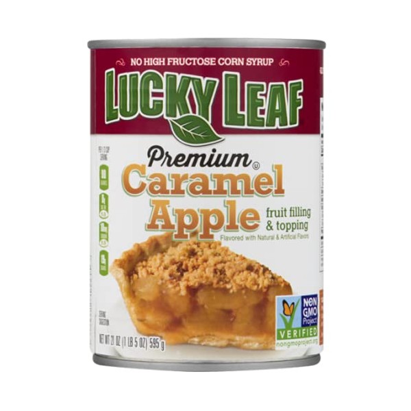 Lucky Leaf Pie Filling & Topping 21oz Can (Pack of 4) (Premium Caramel Apple)