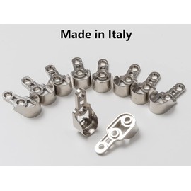 IPEA 10 x Zamac Nickel Plated Zamak Side Pipe Holder for Clothes Rail Wardrobe Wardrobe Furniture Fixing 15mm Rail