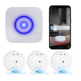 JJGELOS Wifi Water Leak Detector: 110Db Water Sensor Alarm with Triple Real-Time Alerts
