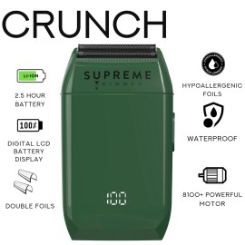 Supreme Trimmer CRUNCH Foil Shaver STF602 | For Short Hair & Stubble | Green