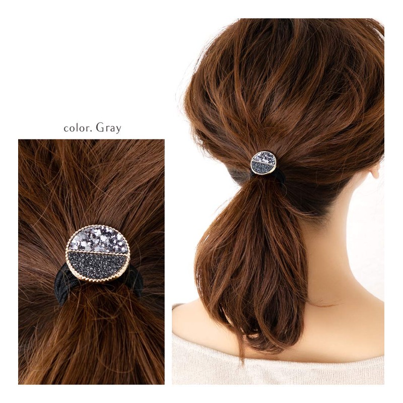 JewelVOX Hair Accessories, Hair Elastic, Stylish, Popular, Sequin, Lurex, Circle,