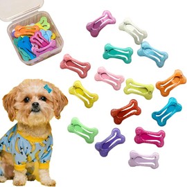 aoozleny 40 Pieces Cute Hair Clips for Dogs 1 Inch Puppy Dog Barrettes Small Bone Hair Clips Multicolor Hair Barrettes