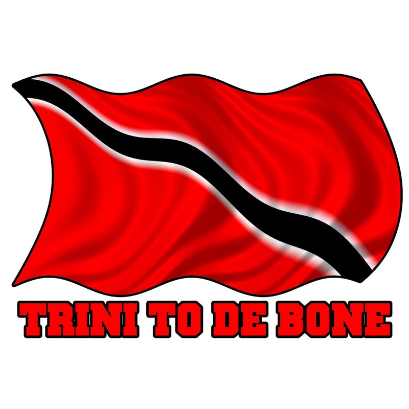CafePress Trini to De Bone W/Flag Sticker (Rect.) Rectangle Bumper