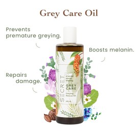 Generic Grey Care hair oil |Made with 27 indigenous herbal ingredients | Boost's melanin production | Helps to brings out natural colour of your hair - 200 ML
