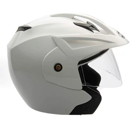 MMG (Model 20) Motorcycle Open Face Helmet DOT Street Legal - Flip Up Clear Visor (XL, White)